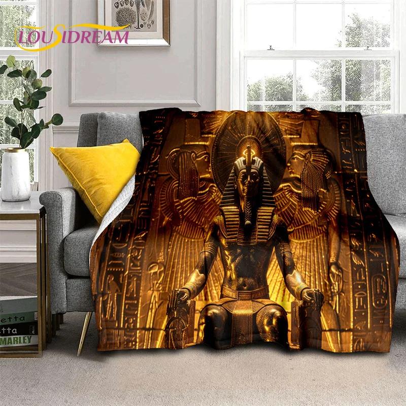 2025 Ancient Egypt Death Anubis Pharaoh Horus Mythology Soft Blanket,Soft Throw Blanket for Home Bedroom Bed Sofa Cover Child
