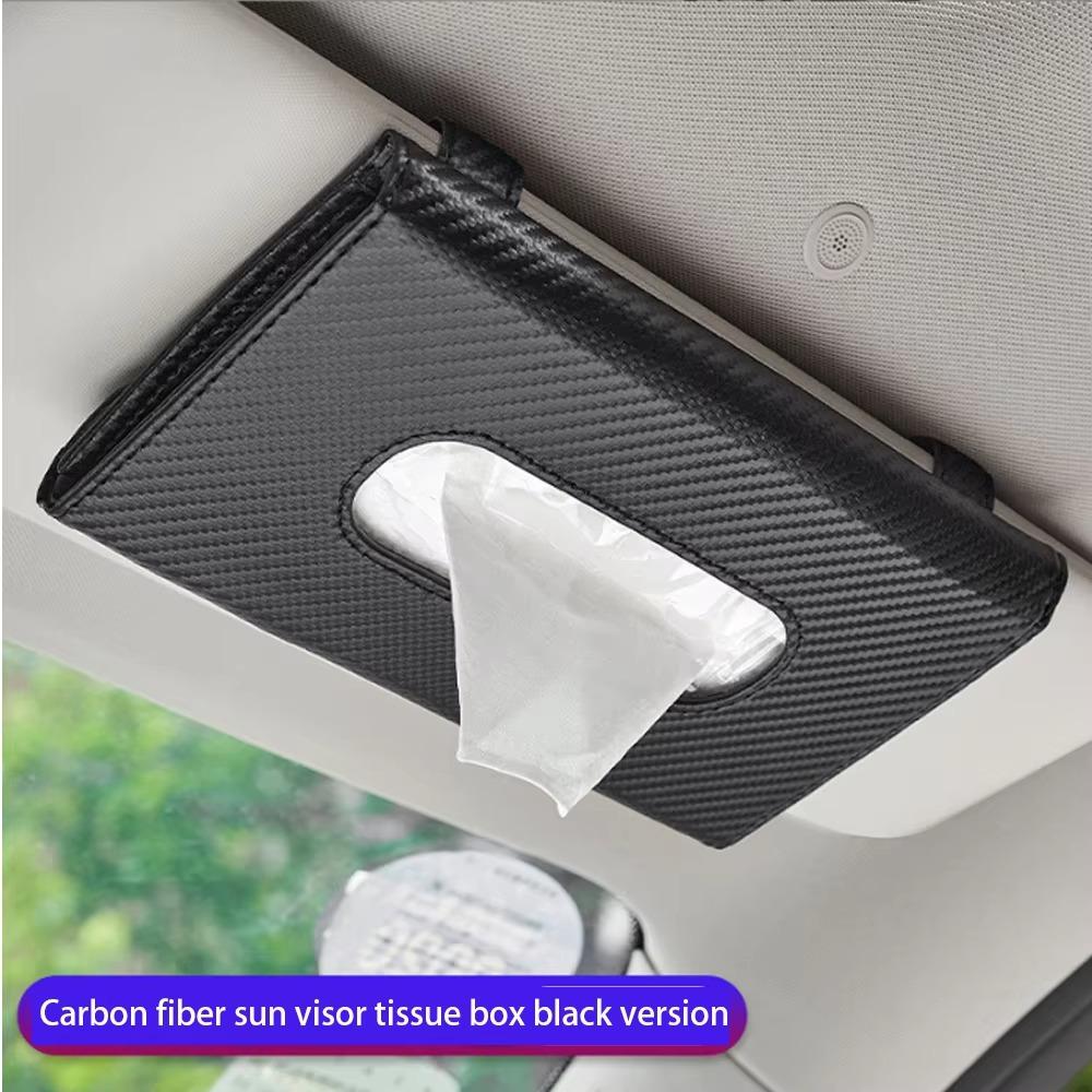 Universal Car Sun Visor Plate Tissue Box Carbon Fiber Tissue Holder New Napkin Holder Seat Back