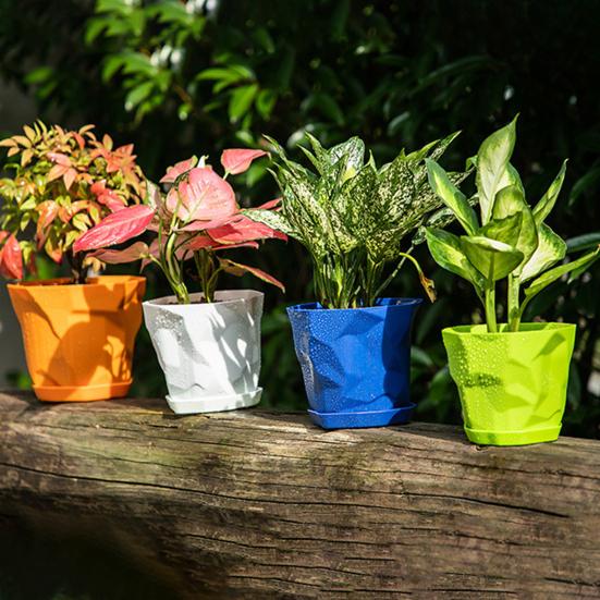 Flowerpot Durable Stable Decorative Breathable Succulents Nursery Garden Planter with Tray for Home