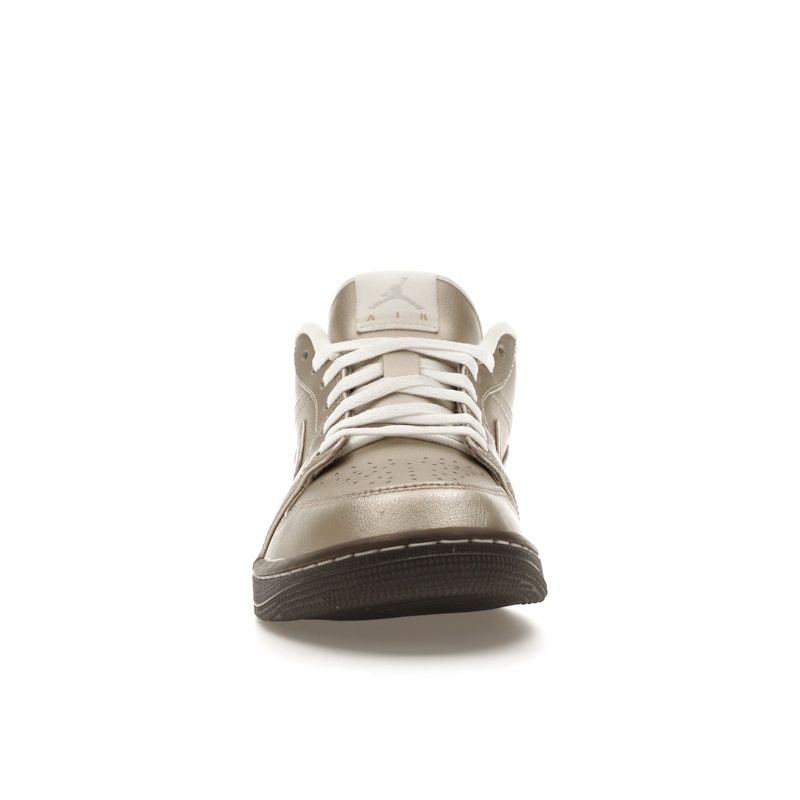 Air Jordan 1 Low SE Metallic Zinc Women Sneakers Silver Summit-White Velvet-Brown HQ3529-099