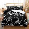Skull Duvet Cover Set 3D Print Red Black Skull Terror Theme King Queen Twin Full Size Polyester Comforter Cover For Kids Boys