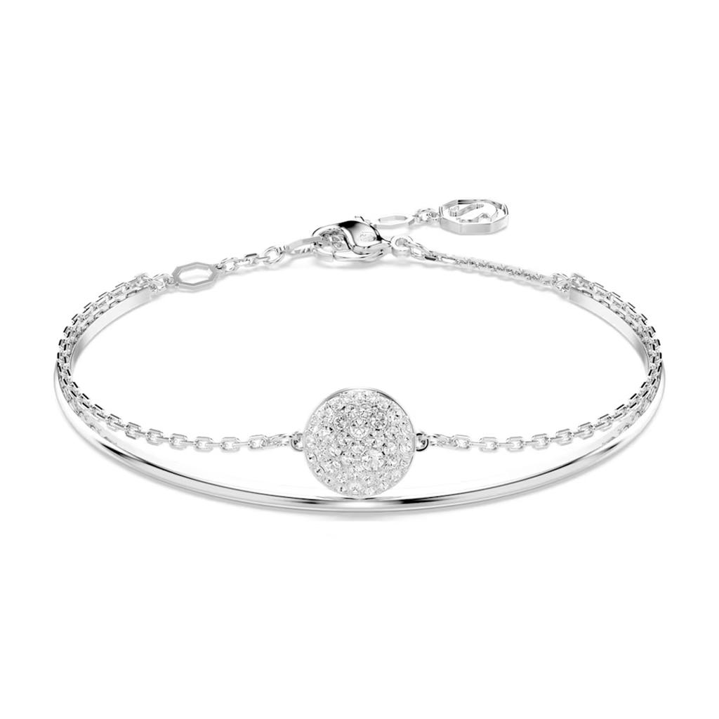 Swarovski Посеребренные браслеты с искусственным хрусталем для женщин, серебристые