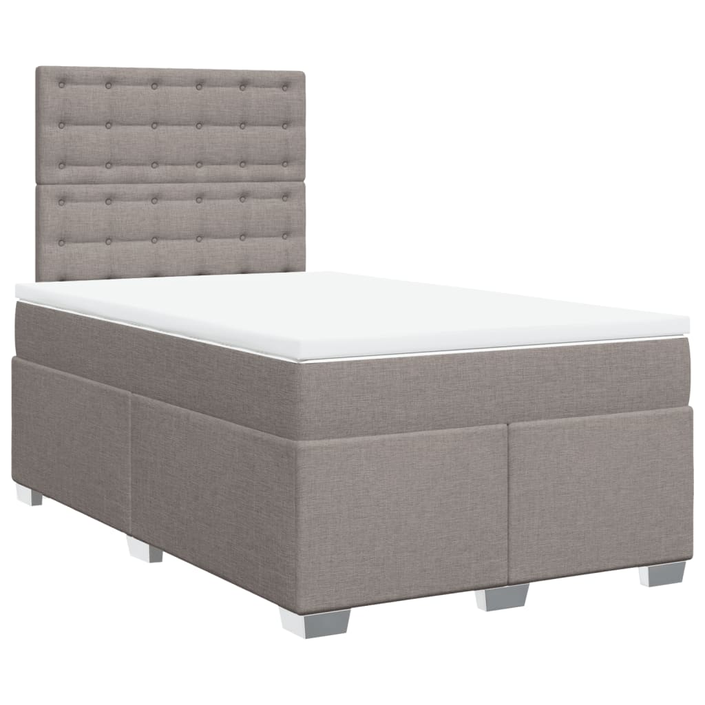 Vidaxl Континентальная кровать с матрасом, цвет тауп, ткань, 120x200 см