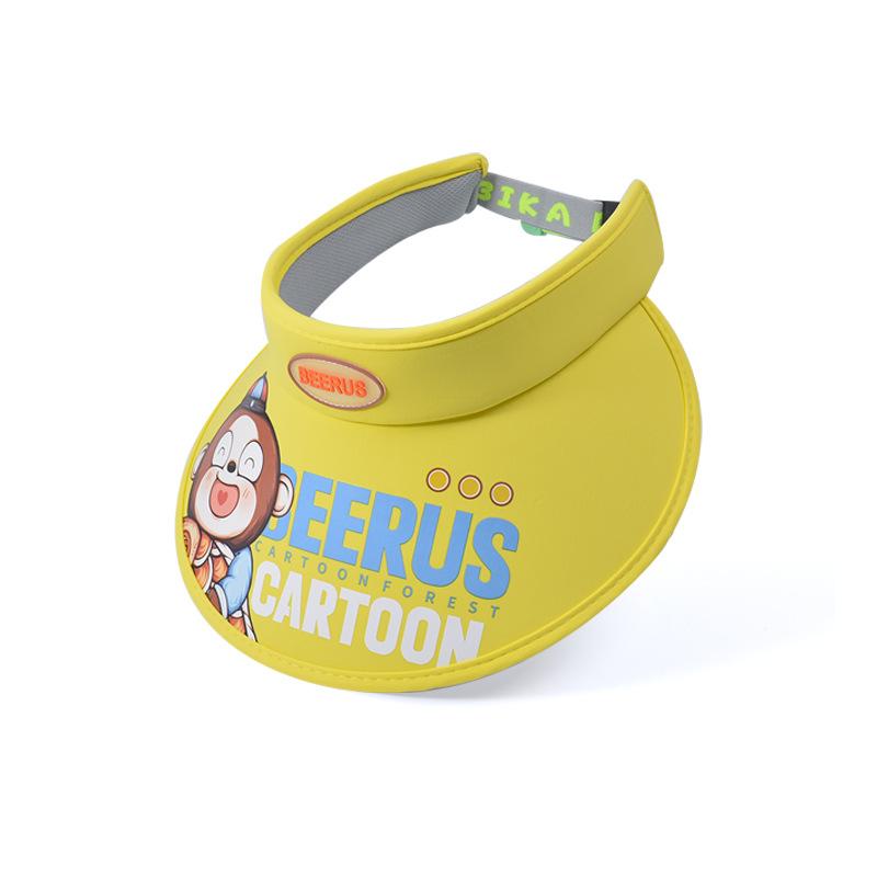 1105 summer children's hats male and female babies outdoor sunshade sunscreen hat cartoon cute big brim empty top sun hat