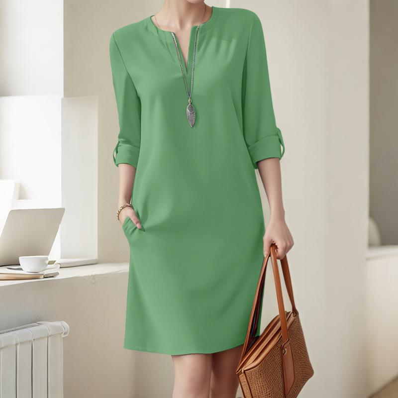 ZANZEA Женское повседневное летнее платье с V-образным вырезом и рукавом 3/4