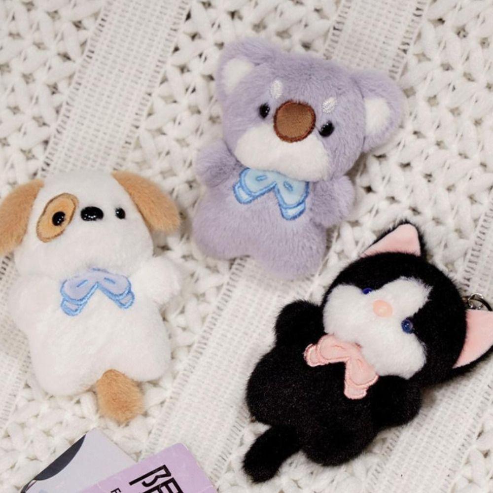 Stuffed Cartoon Animal Keychain Soft Cat Plush Keyring Plush Koala Bag Pendant  Kids Gifts