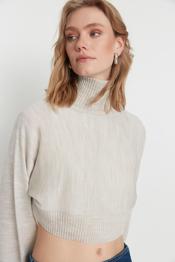 Женский свитер в элегантном стиле, супер укороченный базовый трикотажный свитер с камнями