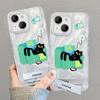 Applicable To Apple 15 Mobile Phone Case Iphone14pro Cute Cat Invisible Bracket 13 Feather Yarn IMD Advanced Large Hole