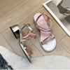 2025 New Versatile Comfortable Sandals Women's Summer Wear Fashion High Sense Temperament Word with Thick Heel Women's Sandals
