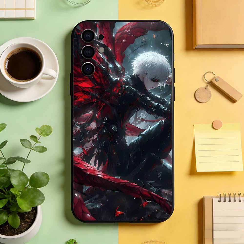 Чехол для телефона Tokyo Ghoul Кен Канеки Черный Силиконовый Мягкий Для Samsung S25,S24,S21,S22,S23,S30,Ultra,S20,Plus,Fe,Lite