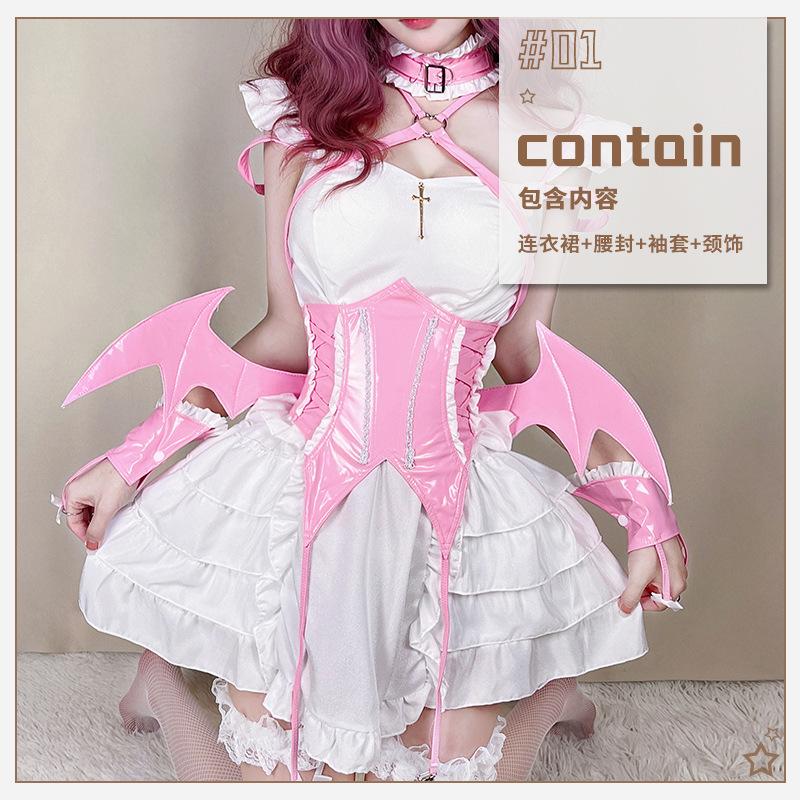 Halloween Costume Adult Diablo Goth Maid Costume Sexy Imp Anime Cosplay Bat Costume