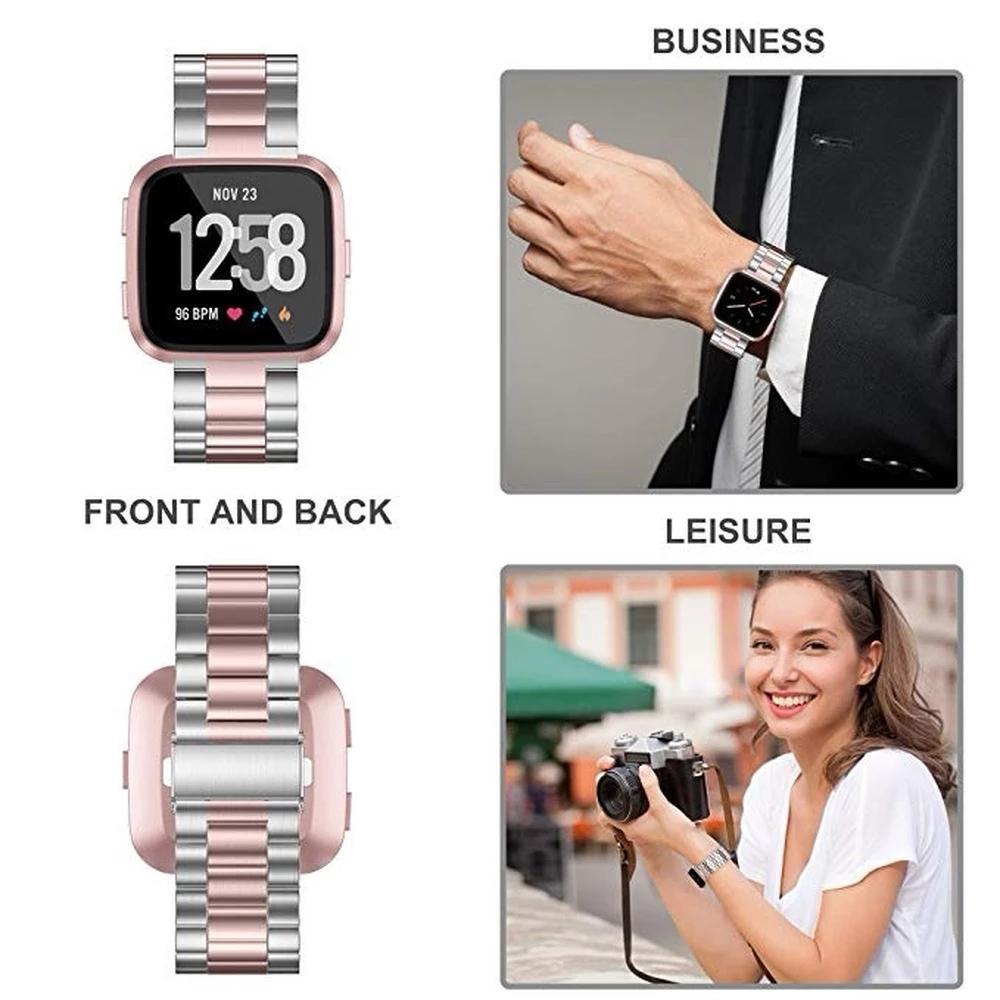 Металлический ремешок для часов Fitbit Versa 4/Sense 2 Ремешок для Fitbit Versa 3 2 Классический браслет Сменные аксессуары для браслета