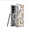 Магнитный чехол «Оранжевая тыква-череп» для iPhone 15/16/17 Pro Max - Прозрачный с полным покрытием