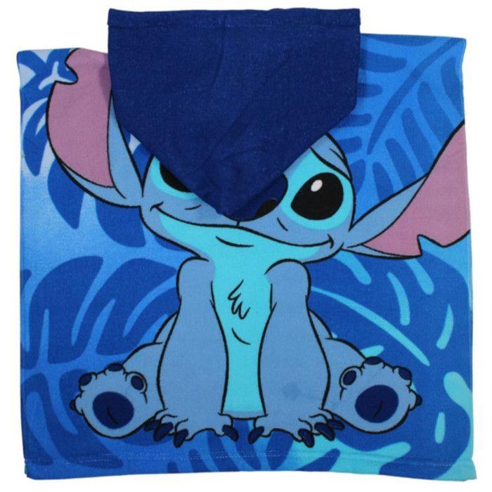 Пончо - накидка для ванны - Disney - Лило и Стич - 100% микрофибра - 100 x 50 см - Цвет:Синий Размер:Один размер - Синий