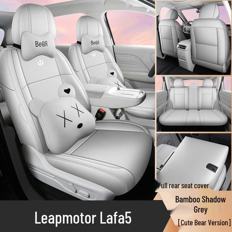 2025 Leap Lafa5 Universal Leather Seat Covers for 5-Seater Vehicles - All-Season, Full Coverage Cushions.