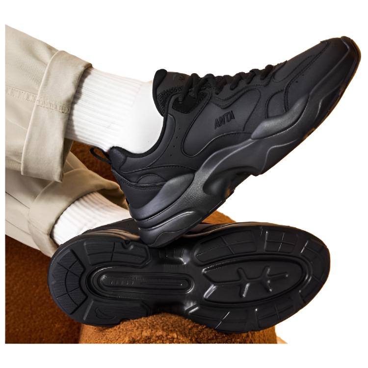 Anta Мужские ретро-кроссовки Xingfeng Chunky Dad Shoes Полностью черные 112538814-2