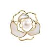 Vintage French Camellia Rose Brooch - Luxury Floral Pin for Women