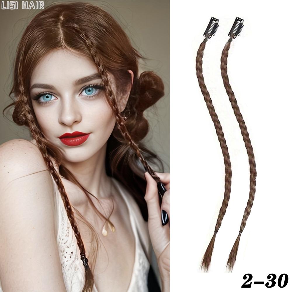 XINRAN Синтетические косы, передняя боковая челка, длинный плетеный хвост, наращивание волос на заколке, прямые шиньоны для женщин, косплей