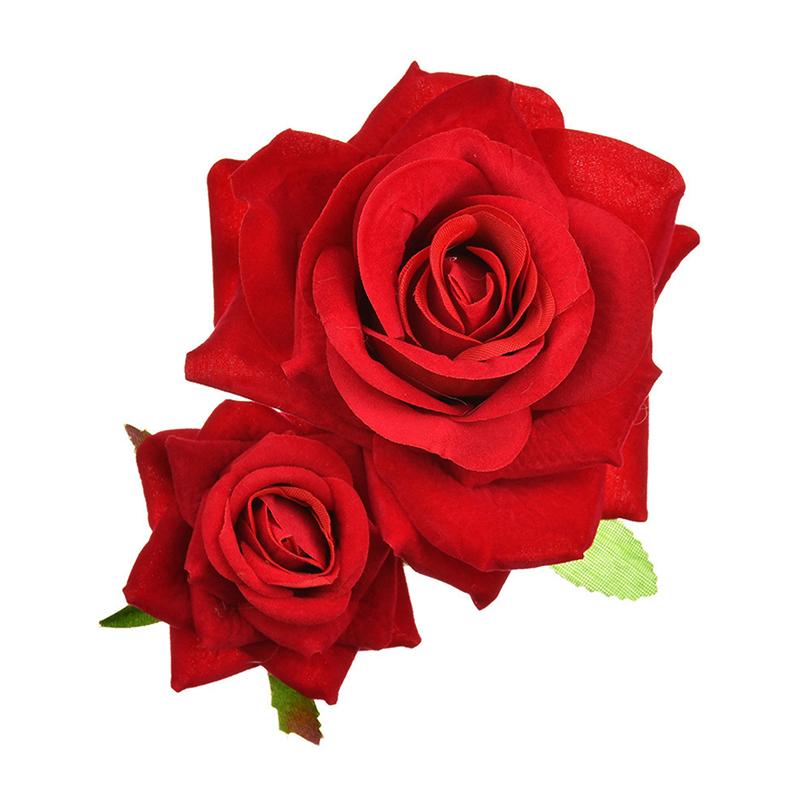 Rose Flower Hair Clip Women Seaside Party Hairgrip Bridal Hairpin Headwear Solid Color Headwear