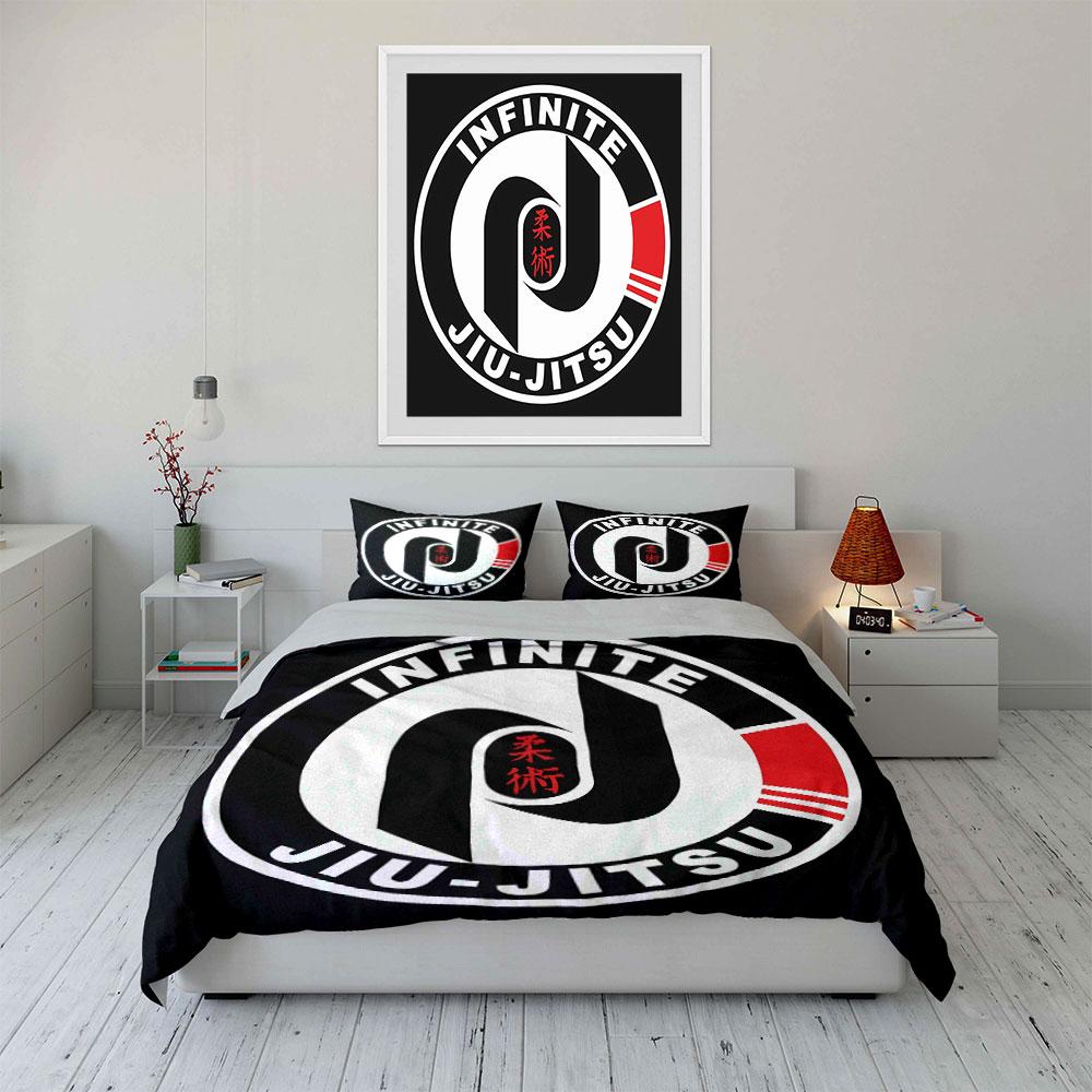 Circular "Infinite Jiu-Jitsu" logo. Bedding sets Duvet cover sets Duvet covers Pillowcases(1*Duvet Cover 2*Pillowcases without duvet insert)