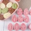 9Pcs Easter Bunny Cookie Cutters Jar Sauce Chocolate Stamp Mold Rabbit Egg Biscuit Fondant Embosser Mold Cake Decor Baking Tools