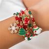 Cute Christmas Series Snowflake Tree Pendant Crystal Bracelet Women CCB Beads Adjustable Thread Rope Bracelet