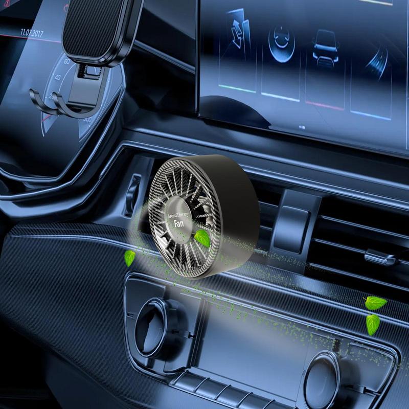 Car Vent Fan USB Fan For Car Vent Scent Decoration With Colorful Light Portable Small Cooler For Pickup Vehicle Truck Home Room