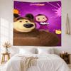 Masha Bear Wall Decor Tapestry Art For Pet Memorial Birthdaywedding Party Backdrop Family Gift
