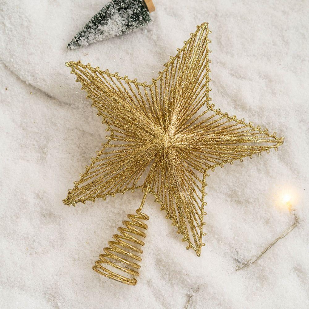Shining Tree Topper Stars Five-pointed Star Christmas Tree Ornaments New Year