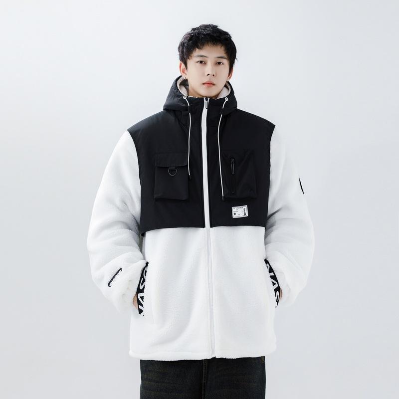 Куртки мужские осенне-зимние модные универсальные бархатные утолщенные мужские хлопковые куртки зимние теплые куртки из овечьего бархата