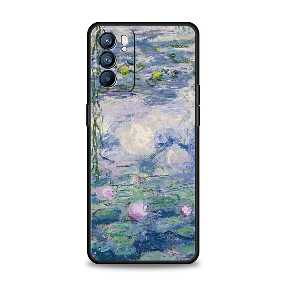 Claude Monet Impressionism For Oppo Reno7 Reno6 Pro Plus A54 5G Phone Case Find X6 X5 A53 A52 A9 A15 A95 A17 A16 A76 A74 Cover