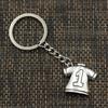 Fashion 30mm Key Ring Metal Key Chain Keychain Jewelry Antique Bronze   Plated No.1 Football Clothes 25x26mm Pendant