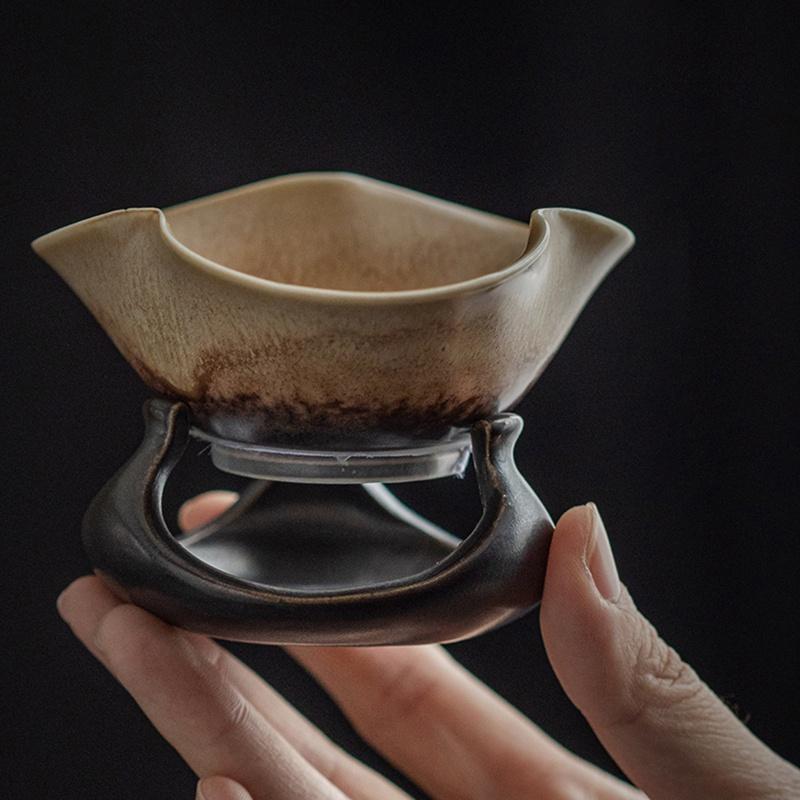 Бирюзово-зеленая глазурь Набор ситечек для чая Японский керамический заварочный чайник Грубая керамика Чайный сепаратор Фильтр Сетка Чайные аксессуары Набор воронок