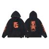 Mens Oversized Distressed Washed Hoodie With Letter Print Loose Fit Cotton Sweatshirt Fall