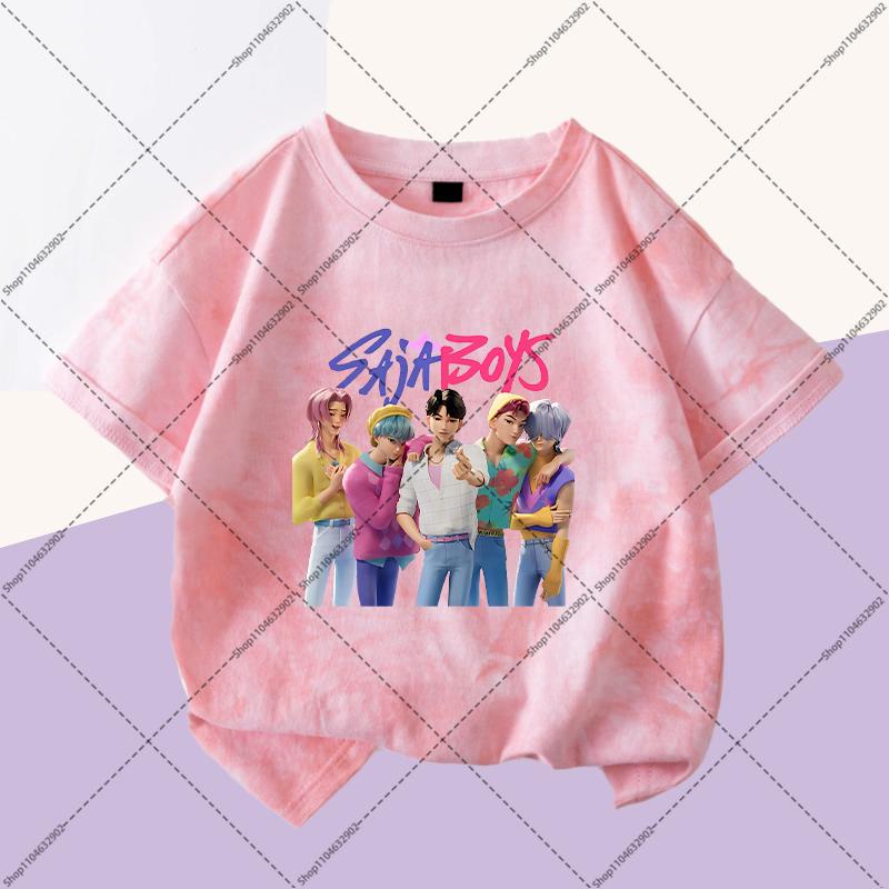 K-pop Охотники на демонов Мальчики Девочки Модные футболки Детская милая одежда Мультяшный Аниме Графический принт Детские Футболки с коротким рукавом Подарки для вечеринок