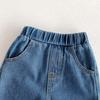 Children's Spring/Autumn Soft Jeans - Unisex, Ages 0-6, Casual Western Style Solid Color
