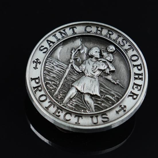Зажим для козырька Святого Христофора для автомобиля, металлический амулет Святого Христофора, талисман безопасности, автомобильные аксессуары, подарок для водителей и их семей