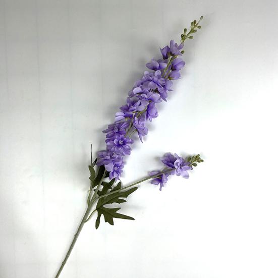 Simulated Hyacinth Silk Delphinium Flowers Realistic Texture Iron Wire Stems Fake Flower