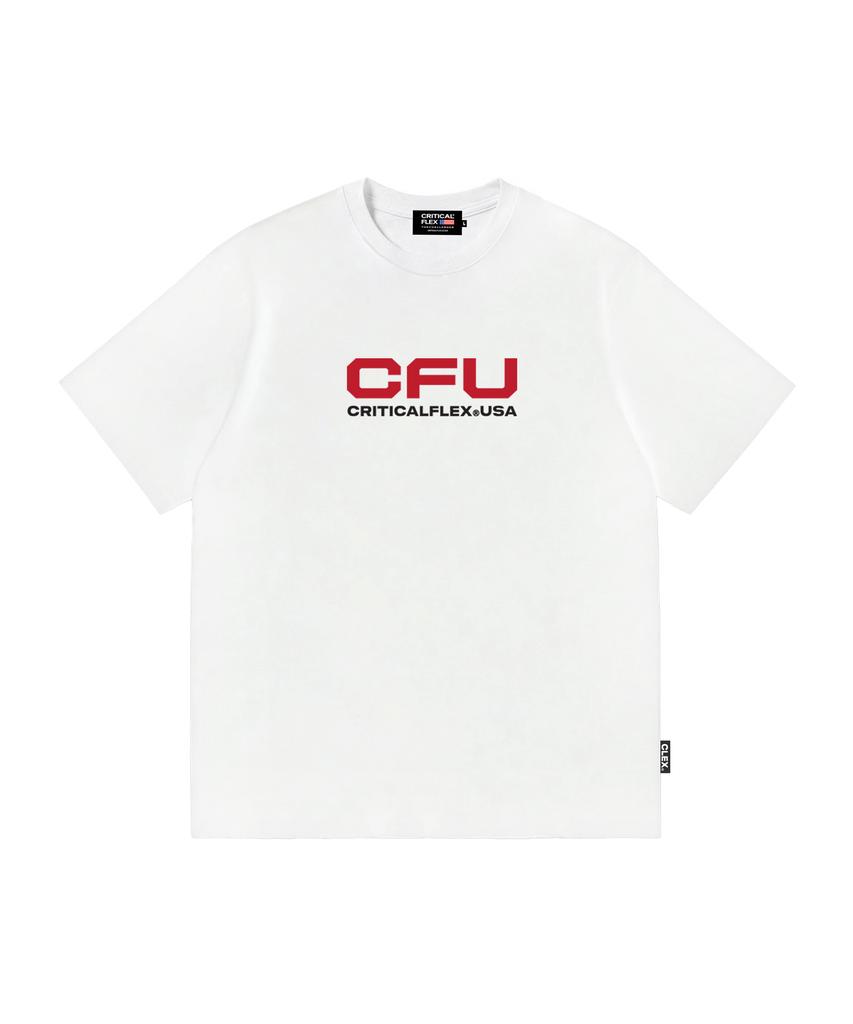 Keulitikeolpeullegseu Cfu Квадратный Логотип Футболка с коротким рукавом Белый/Красный