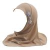 with Floral Ornament Crystal Linen Headscarf Soft Head Cover Beautiful Head Wrap Turban  Children