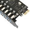 7-портовая USB 3.0 PCIe карта расширения 5 Гбит/с PCI Express карта USB 3.0 Передний контроллер Адаптерная карта для Windows 11/10/8/7/XP/Linux