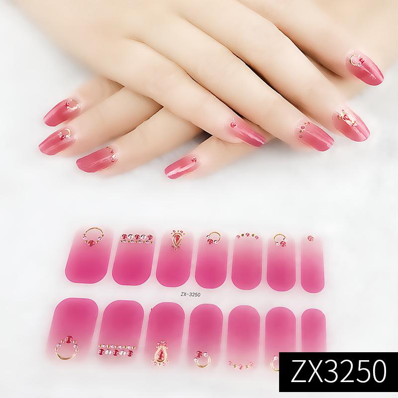 ZX 3D Waterproof No-Cure Gel Nail Wraps, Full Cover Minimalist Luxury Style Nail Stickers, Nail Patch Films