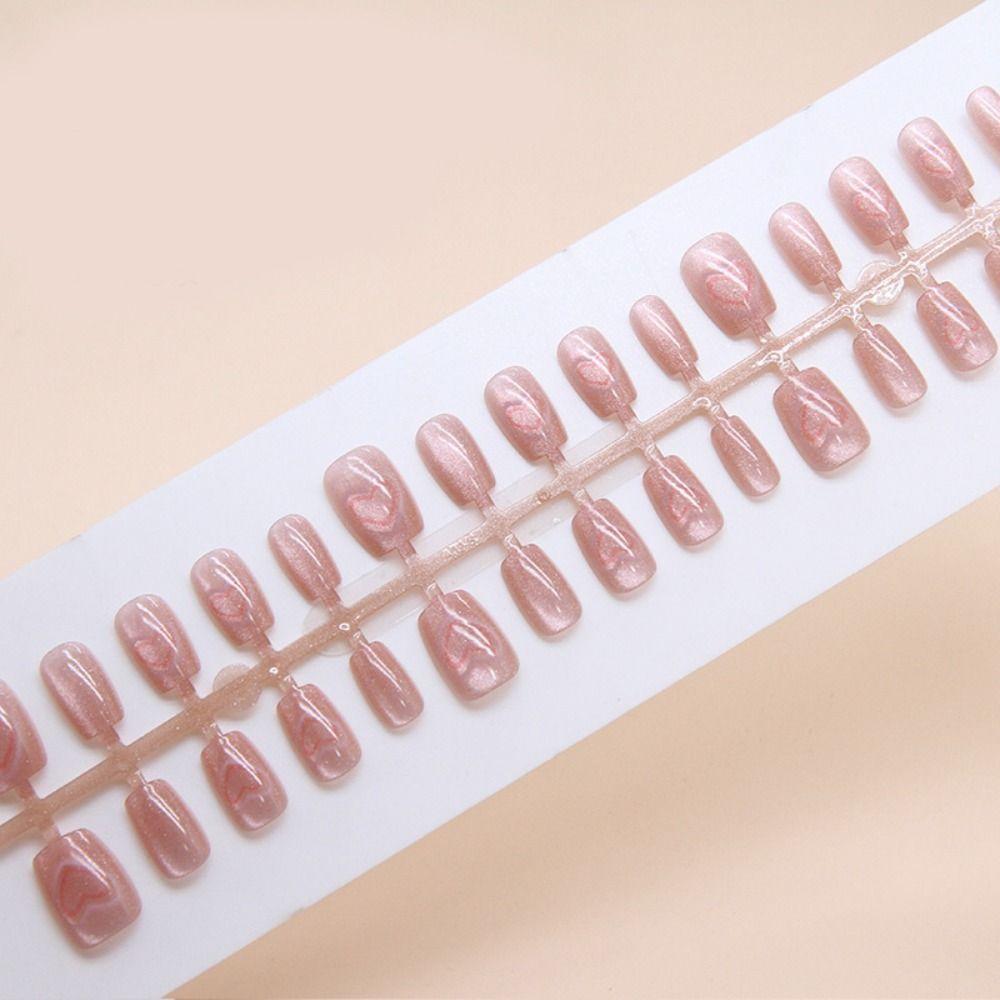 Блестящие накладные ногти Длинные квадратные типсы Модные накладные ногти Сделай сам