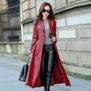 RED Lambskin Leather Women Trench Coat Handmade Formal Casual Stylish