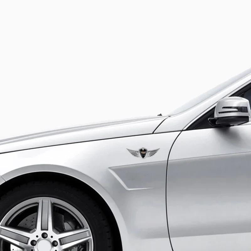cwdjvz1 Metal Wings Emblem Badge for Cadillac CTS ATS SRX XTS XT5 Escalade STS CT5 CT6 BLS Front Hood Body Side Sticker Auto Accessories
