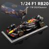 Ббураго 1:24 Red Bull Racing F1 RB20 2024 Формула Гран-при Лас-Вегаса Металлическая модель автомобиля №1 Ферстаппен №11 Перес Статическая литая игрушка