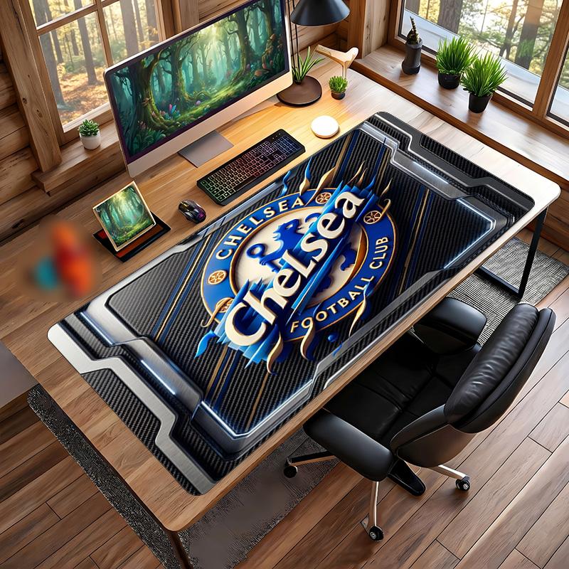 Большой игровой коврик для мыши Chelsea FC с принтом, нескользящий, из мягкой резины, для офисного стола, ноутбука, компьютера, Декор
