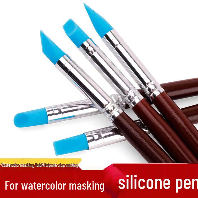 Набор из 5 силиконовых маскировочных кистей для акварельной и масляной живописи для искусства и нейл-арта