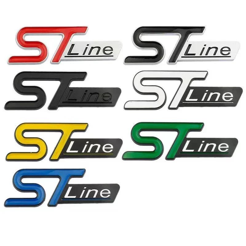 Для Логотипа ST LINE Эмблема Значок Решетки Радиатора Наклейки Наклейки Задней Крышки Багажника Автомобиля Focus Kuga Fiesta Mondeo ESCAPE Ecoboost