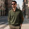 Мужской повседневный трикотажный пуловер с длинными рукавами и воротником-стойкой из вельвета для весны и осени